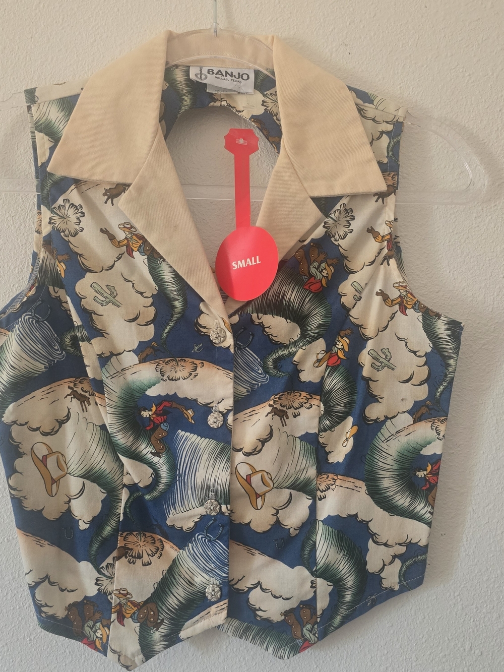 Vintage Banjo Sz Small Western Twister Vest Womans
